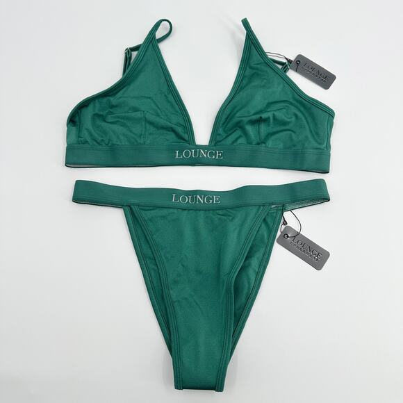 NEW Lounge Miami‎ Triangle Bikini Set XL Top L Bottom in Green - Picture 3 of 6